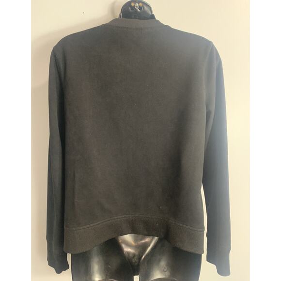 BEBE Crew Neck Sweatshirt Women's Small Full Zip Black - Picture 4 of 7